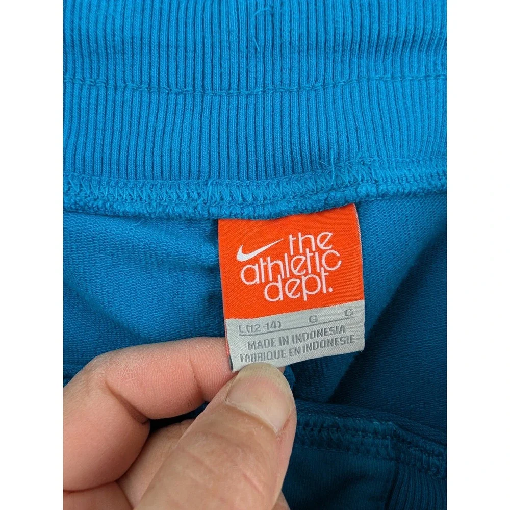 Nike Girls Blue The‎ Athletic Dept Drawstring Sweat Shorts Size Large 12-14